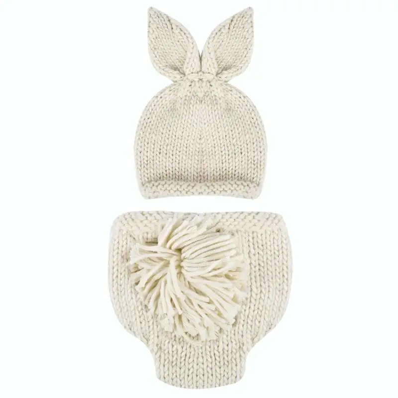 Newborn Photography Props Accessories Baby Bunny Crochet Knitting Costume Rabbit Caps Hats Fotografia Gift | Детская одежда и