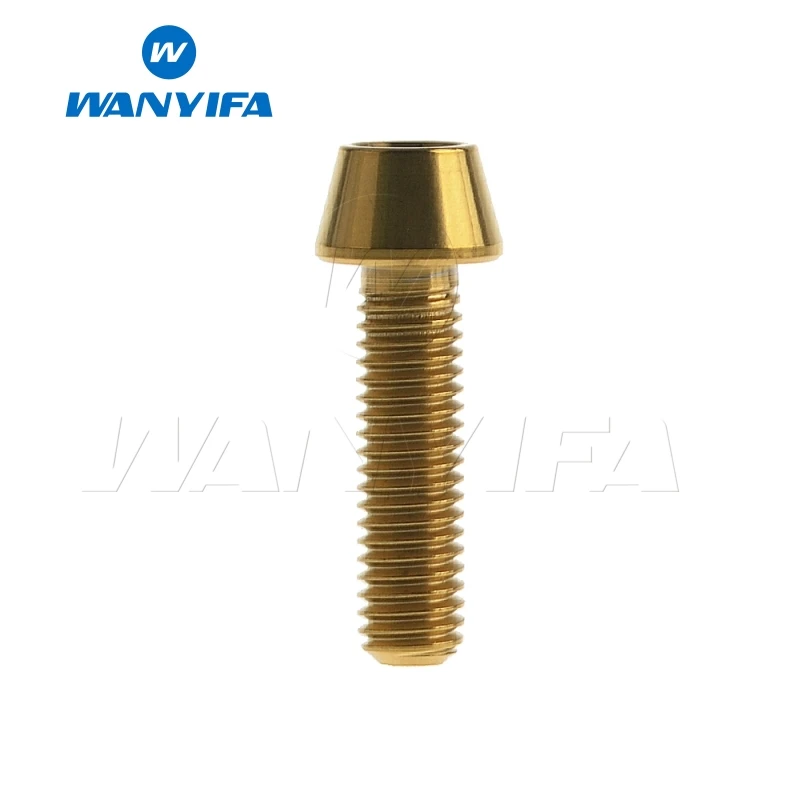M6x18 Gold Wanyifa M6x10 15, 16, 18, 20, 25 30 35, 40 45 50 55 60 65 мм конусная головка Винт С Титановым болтом для Велосипедный дисковый тормоз - Цвет: M6x18 Gold