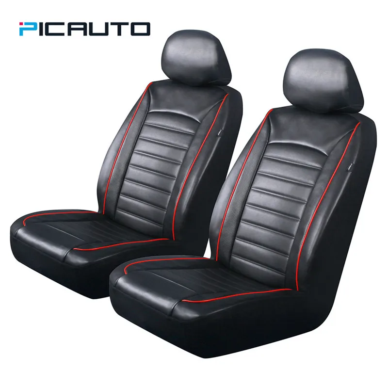 Новый универсальный автомобильный спереди Чехлы черный из искусственной кожи с