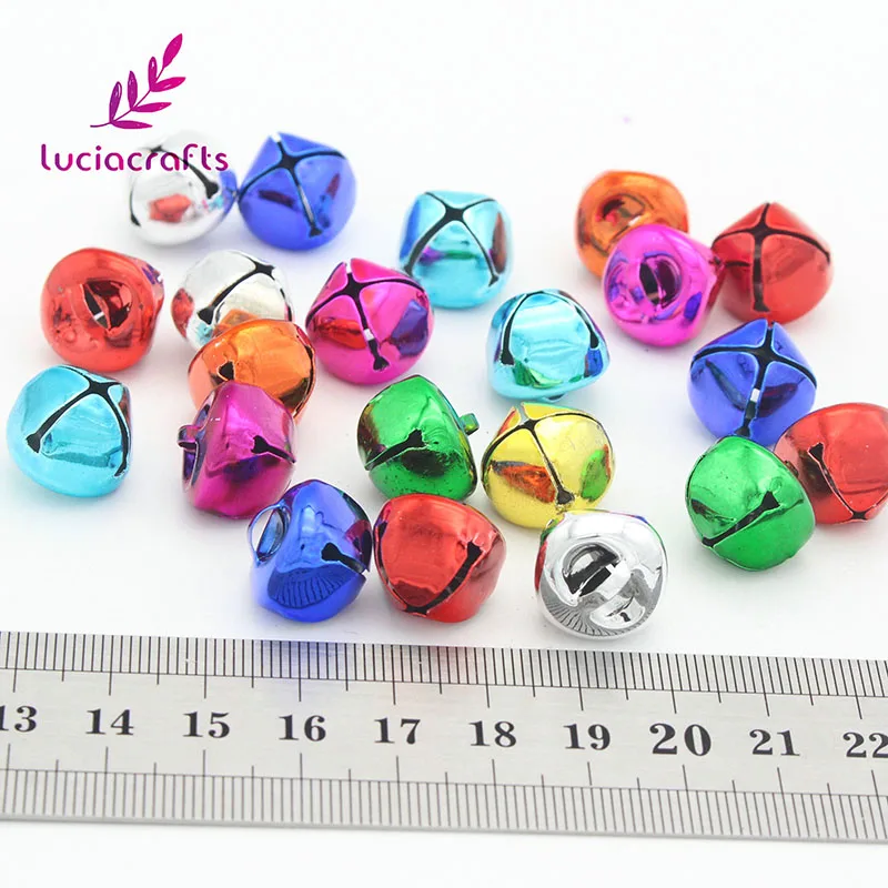 Lucia crafts 12 шт/48 шт 10 мм/15 мм случайным образом смешанный колокольчик подвески для рождественской елки DIY вечерние украшения H0205