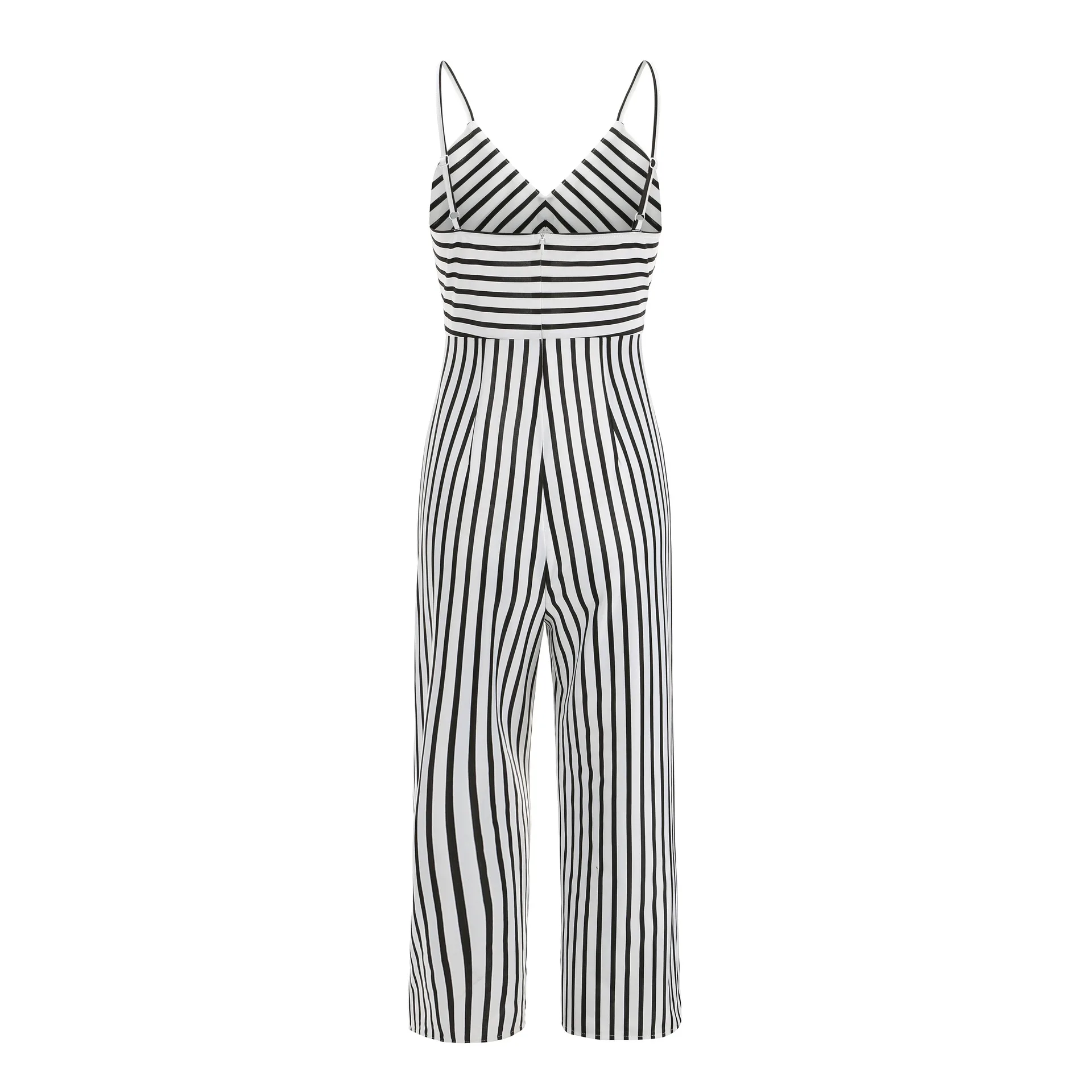 

Summer new popular sling jumpsuit fashion casual women's trousers sexy striped slim high waist loose women's jumpsuit