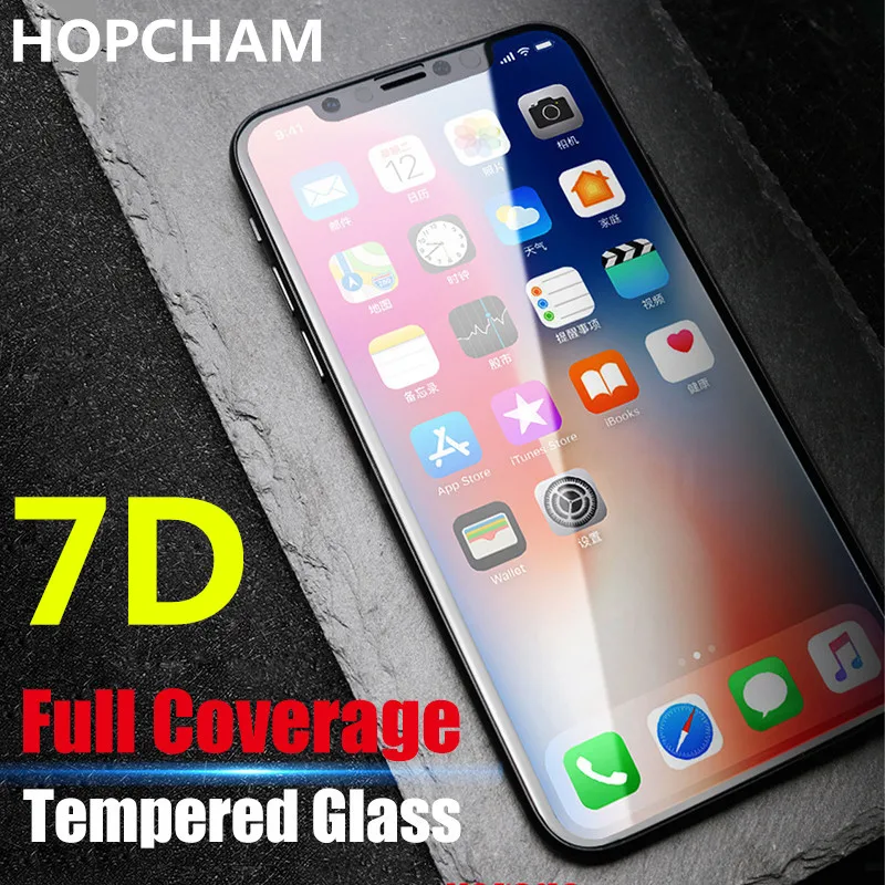 Защитное стекло для iPhone XS 6 6S 7 8 закаленное с изогнутыми краями 7D Plus X стеклянная