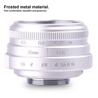 new arrive fujian 35mm f1 6 c mount camera cctv lens ii for n1 fujifilm fuji nex micro 43 eosm silver