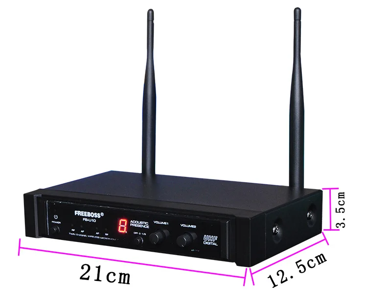 Freeboss FB-U10H двухполосный передатчик цифровой UHF беспроводной микрофон с ручной+ отворотом+ гарнитура микрофон для караоке