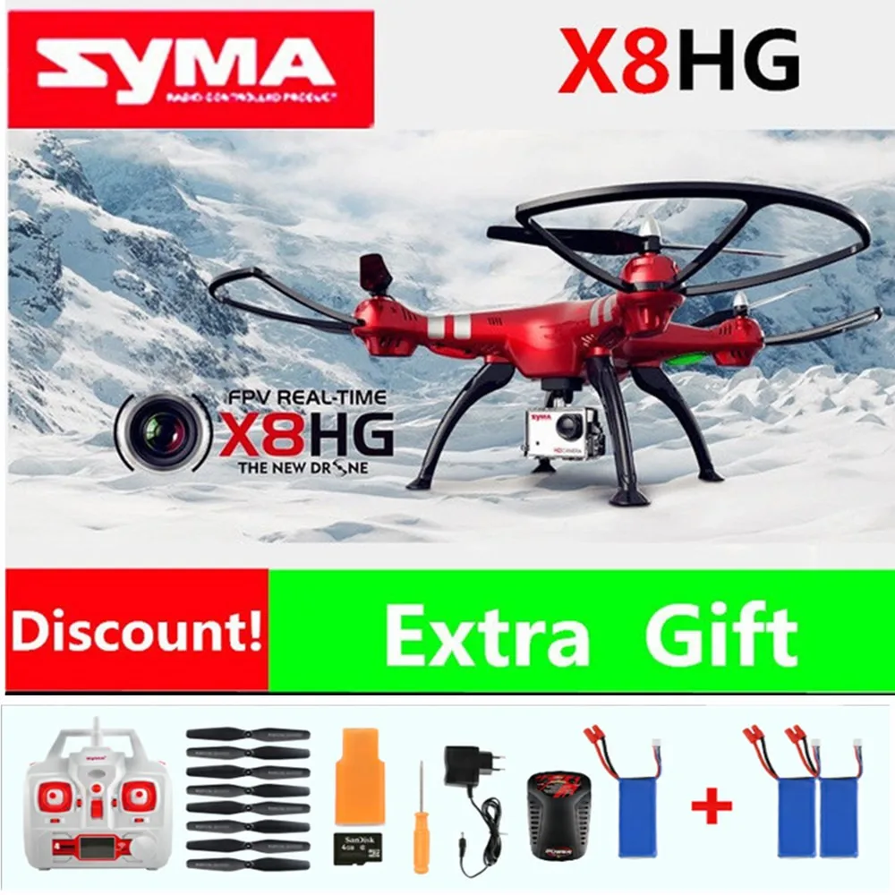 X'mas Подарок SYMA X8HG 2.4 Г Profissional 6 осевой Quadcopter Drone с камера HD 720 P/1080 P Вертолет Vs Syma X8 X8G