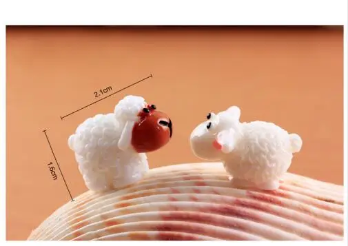 2 шт./компл. kawaii милые овцы Фея дома микро сад украшения мох Кукольный дом