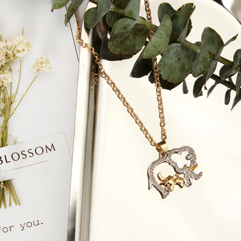 Женское Ожерелье в форме сердца с милым слоном Очаровательное ожерелье цепочкой