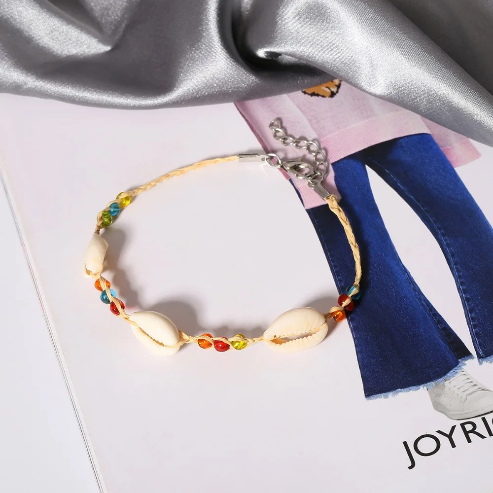 Anklets for Women Shell Foot Jewelry Colorful Beads Beach Bracelet Ankle On Leg Female Strap 2018 Bohemian Accessories | Украшения и