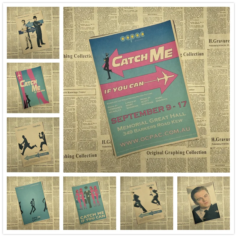 Catch Me If You Can Classic Movie постер из крафт бумаги для бара кафе гостиной столовой