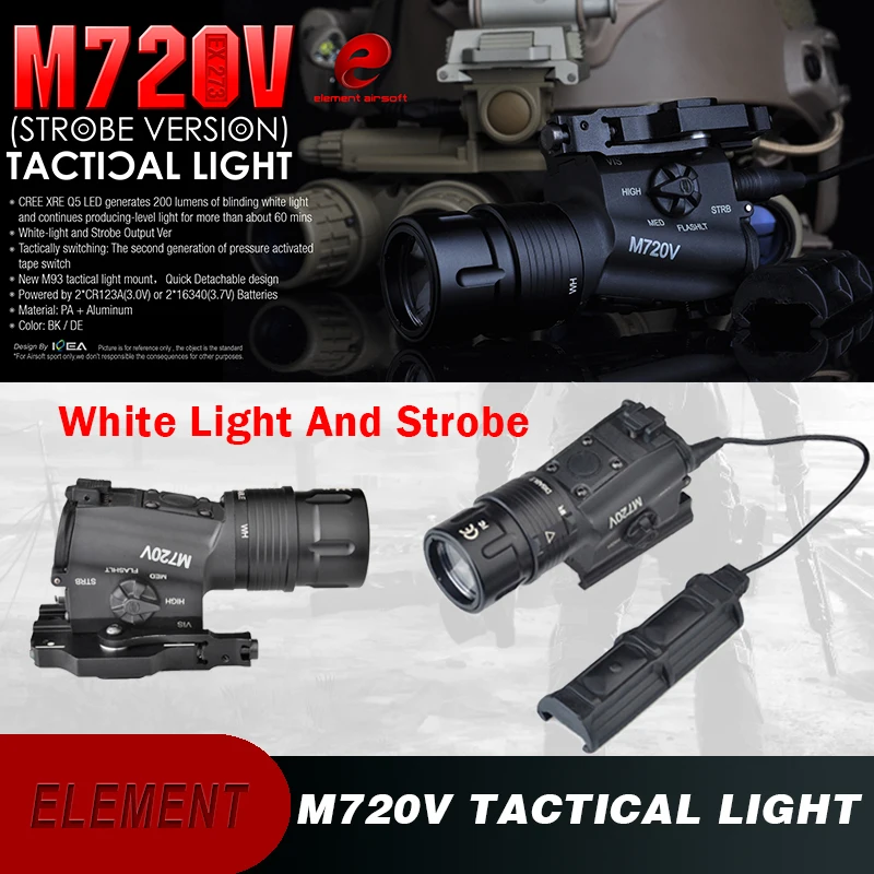 Element Airsoft Surefir Tactical Flashlight M720V 265 Lumens Hunting Lamp Torch Strobe Gun Tactical Weapon Light Softair EX273