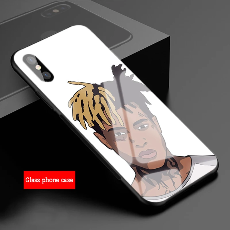 Rap Singer XXXTentacion MC закаленное стекло телефон чехол для iPhone 6 plus 7 8 5 5S 5C SE X XS XR Max |