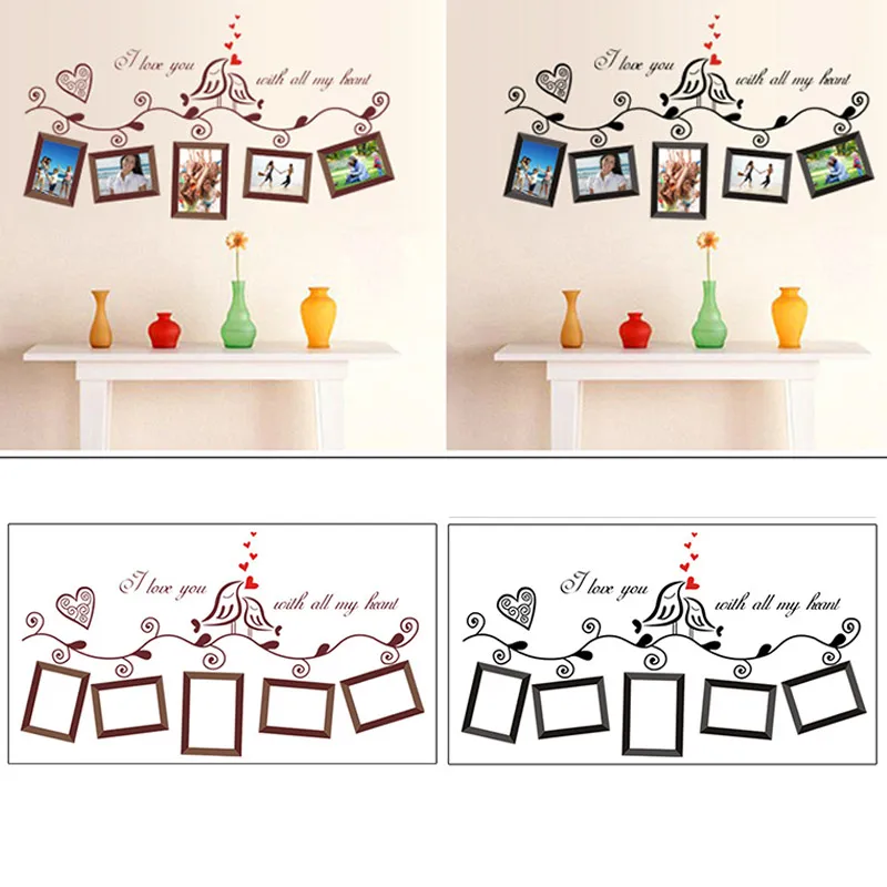 DIY Семейные фоторамки настенные наклейки съемные, художественные, из ПВХ наклейки для гостиной спальни украшения дома