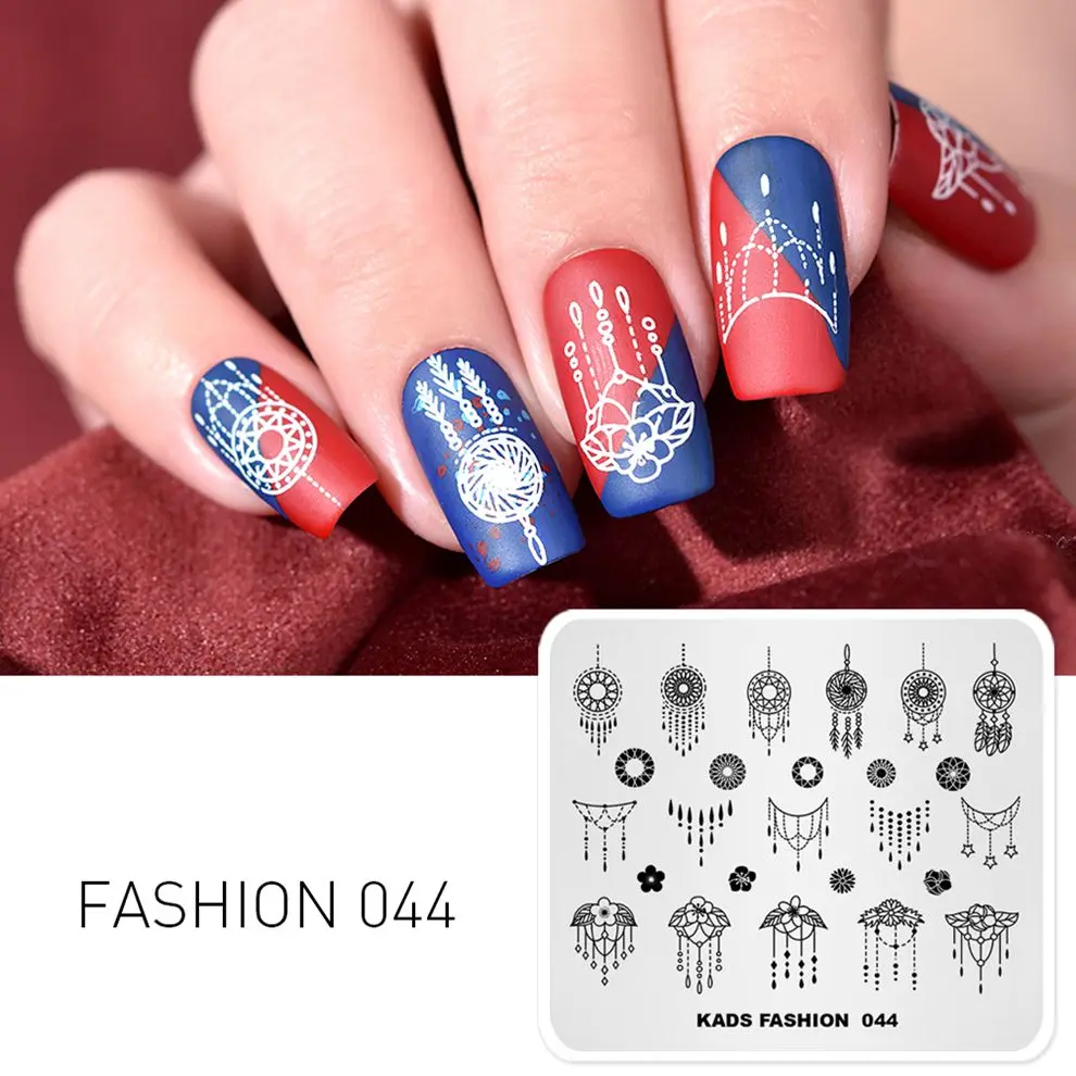 FASHION 044 14 видов конструкций дополнительные пластины для стемпинга красоты ногтей узорами, дизайн ногтей штамповки шаблон полировки печатная пластина трафарет украшения - Цвет: FASHION 044