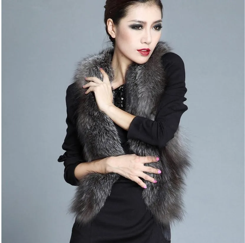 New Women Short Section Faux Mink Fur Stitching Sleeveless Jacket Casual Vest Coats Large Size Man-Made s/6xl K22 | Женская одежда