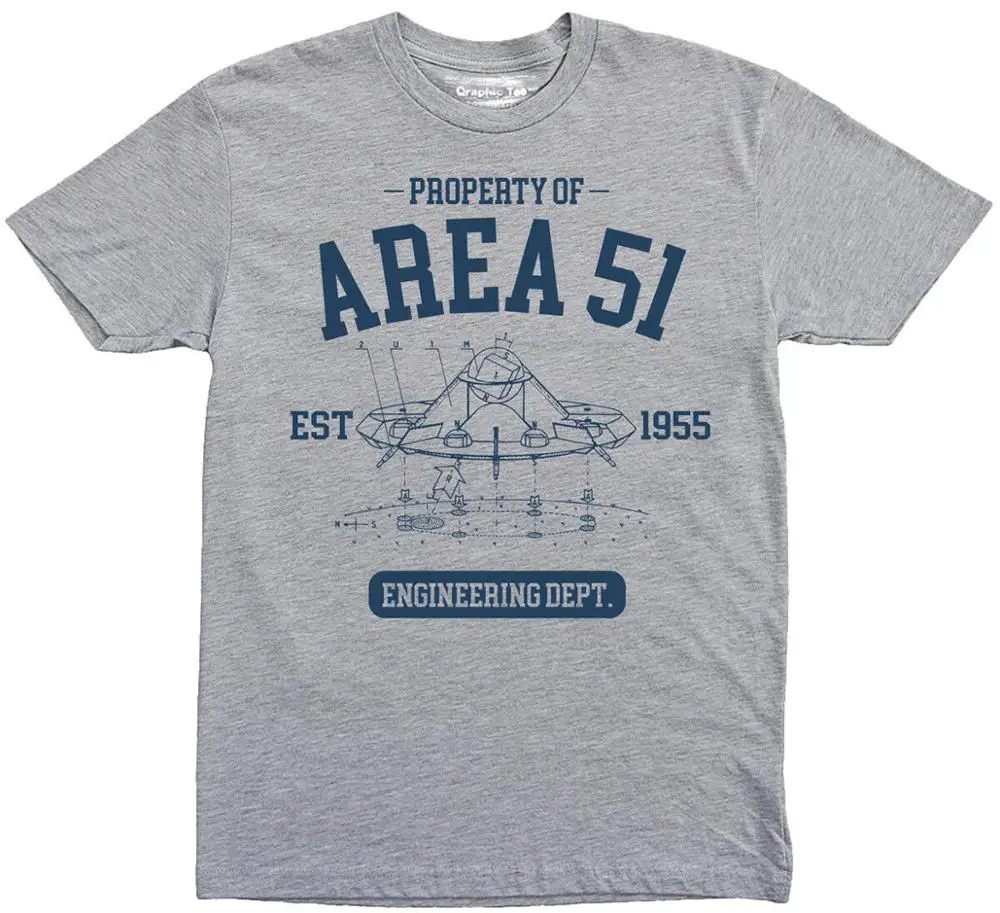 

Property of Area 51 T-Shirt, Engineering Department, Alien, Ufo, Engineer, Space 2019 Latest Men Fashion Summer Custom Tee