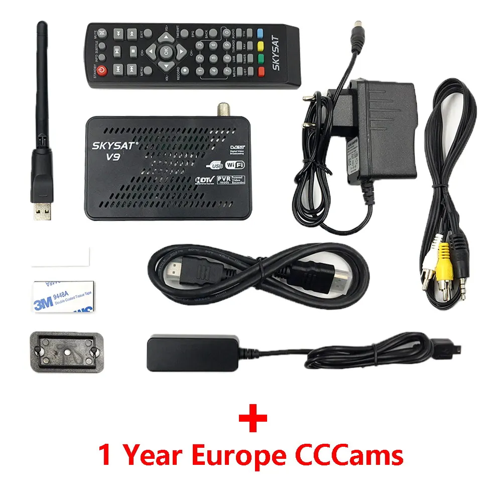 V9 WiFi 1year Cline CCCams для Испании Германия Португалия 1 год 7 линий HD спутниковый ТВ приемник наиболее стабильный CCCams сервер - Цвет: V9 WiFi 1year Cline