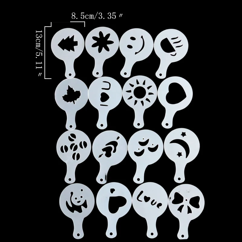 16 шт. трафарет для кофейного молочного пирога шаблон формы кофе бариста капучино