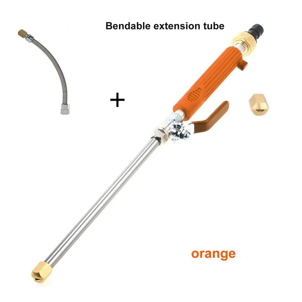 Extendable Orange Автомобильный водяной пистолет высокого давления, Омыватель струи воды, садовая мойка, шланг, насадка, распылитель, поливочный спринклер, инструменты - Цвет: Extendable Orange