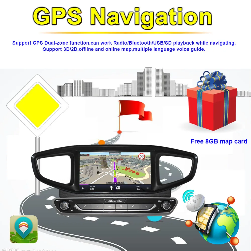 8-дюймовый Android 8 0 Восьмиядерный 4 Гб RAM автомобильный ПК DVD CD плеер для Hyundai Ioniq