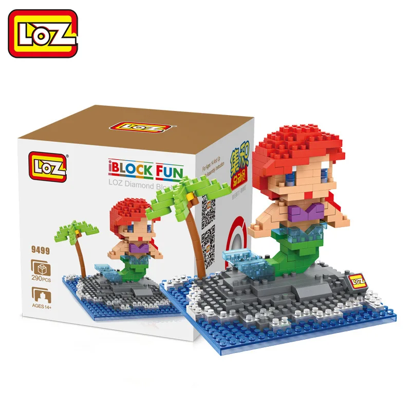 LOZ Diamant Blocs Ariel Petite Sirene Figure Pop Anime Film Princesse коллекция Cadeaux de L'enfant Mignon Jouets Modele Poupee|poupee