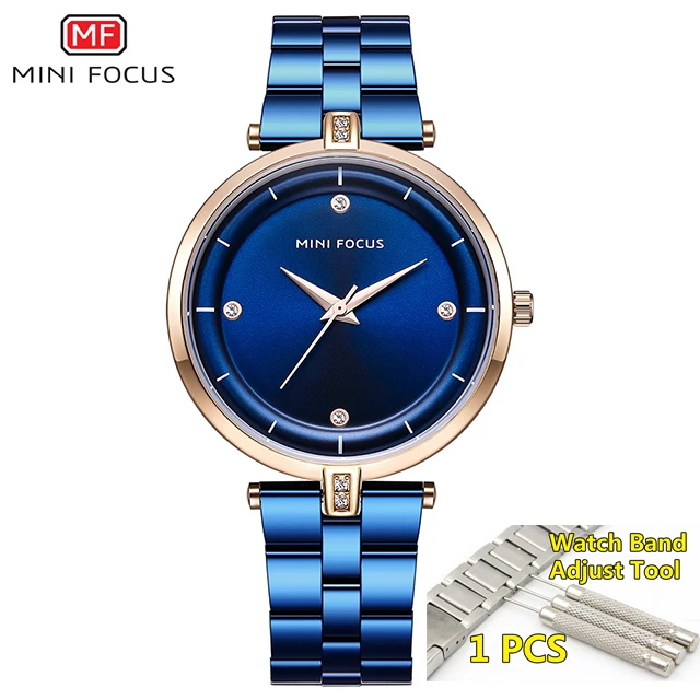 rose blue with tool Мини-фокус женские часы известных роскошных брендов модные синие минималистичные женские наручные часы водонепроницаемые женские часы для женщин - Цвет: rose blue with tool