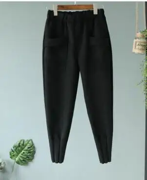 Big pocket Pantalon Mujer, женские штаны-шаровары, новые женские штаны, ограниченная серия, Vadim,,, зимний стиль, хорошее качество - Цвет: Big pocket