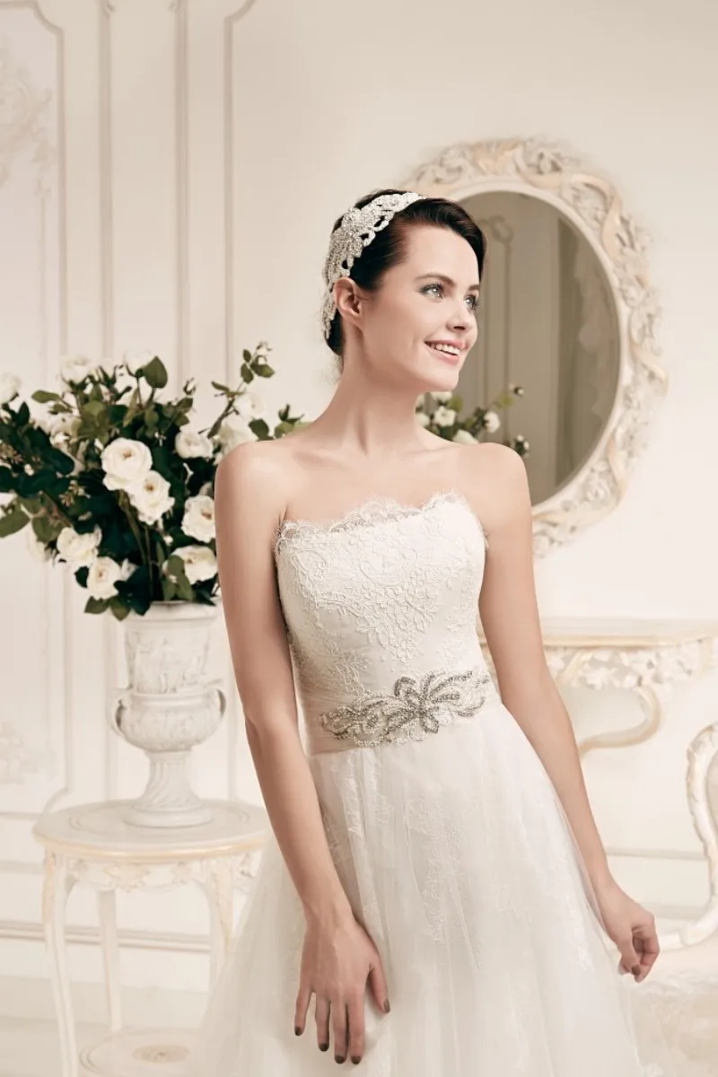 Красивая дешевые сад свадебные платья линия тюль горячая распродажа без