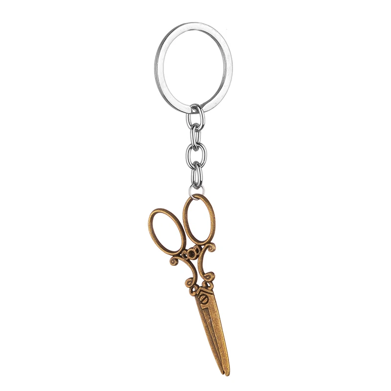 Mini Scissors Keychain gadget keychain vintage barber scissor comb stylist Scissor Creative Gift | Украшения и аксессуары
