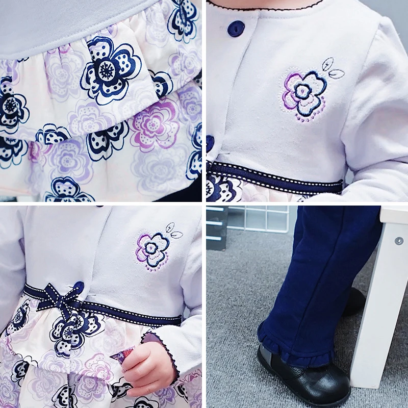 Новый Модный комплект одежды для маленьких девочек фиолетовые куртки темно