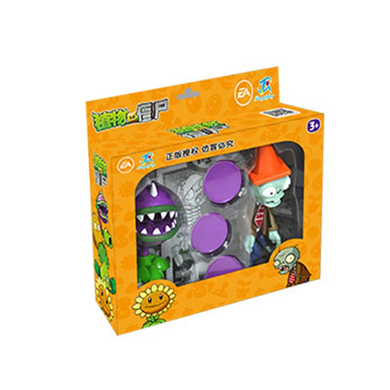 (Y) purple with box 6 комплектов/партия, модель растения зомби, виниловые фигурки, Растения против Зомби, экшн-игрушки, игры, игрушки для детей - Цвет: (Y) purple with box