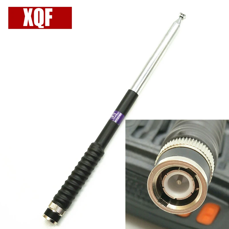 XQF 10PCS  VHF Telescopic Antenna BNC for ICOM V8 V80 IC-U82 for Motorola for Kenwood Walkie Talkie Hf Transceiver