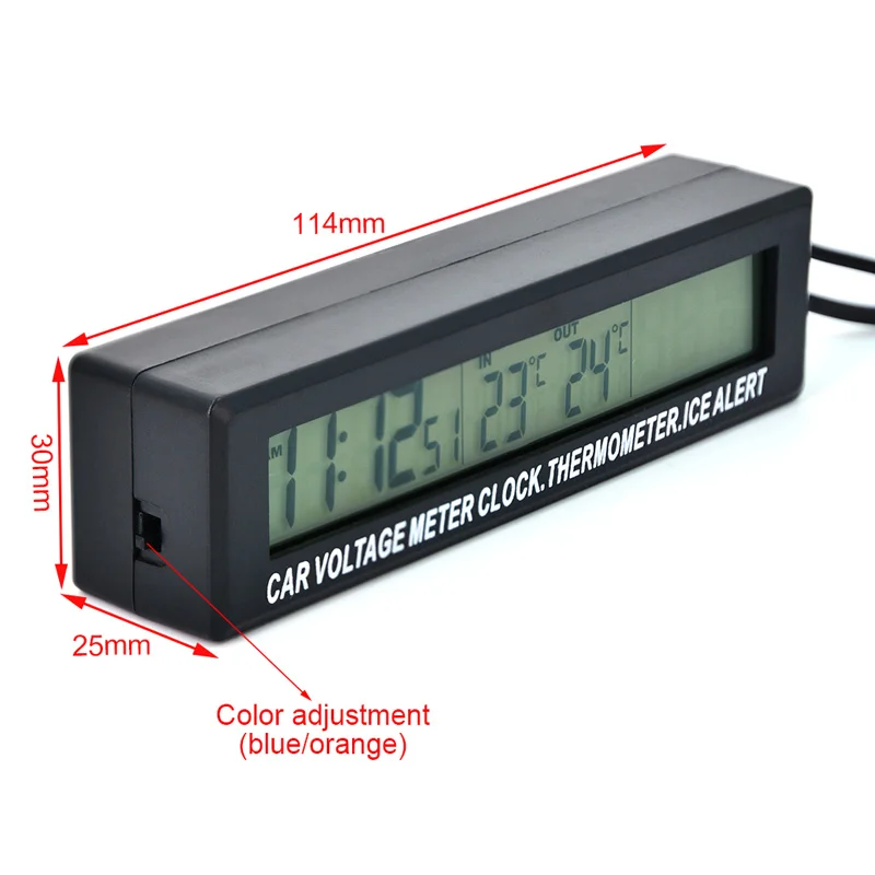 Автомобильные аксессуары 12 В/24 В электроника часы 3 In1 ЖК цифровые автомобилей