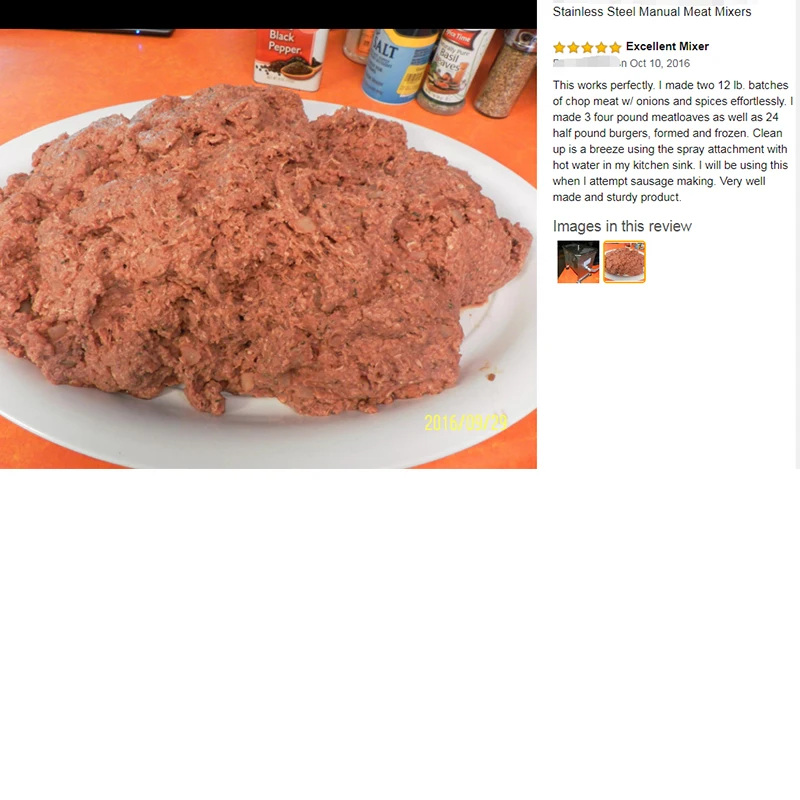 Коммерческий пищевой ручной миксер для мяса 10л/20lbs пищевой миксер с крышкой из нержавеющей стали