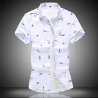 Рубашка мужская с короткими рукавами, брендовая Повседневная деловая рубашка с буквенным принтом, 5XL 6XL 7XL, 2019, лето, размера плюс