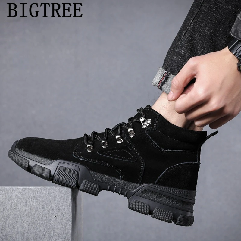 Ботинки мужские из натуральной кожи Военная обувь полуботинки зимняя для