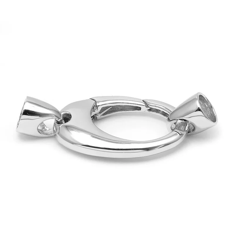 925 Sterling Silver End Caps Spring Clasps Connectors DIY Fine Jewelry Accessories Lobster Clasp With End Caps SC-CZ084