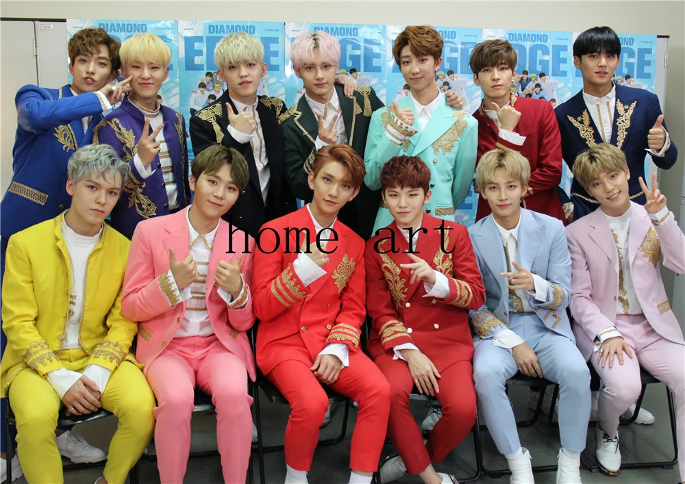 Корейская группа seventeen плакат ясное изображение наклейки на стену украшение дома хорошее качество печать белая бумага с покрытием домашний арт бренд