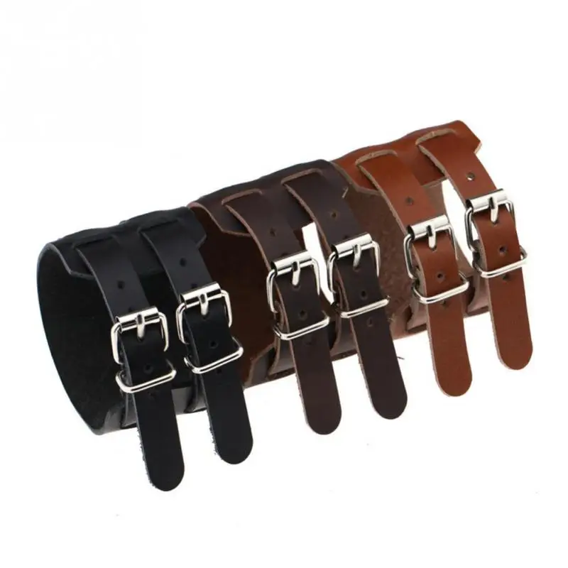 Рок стиль стимпанк Девушка Мужчины PU кожаный браслет аксессуар|Браслеты с