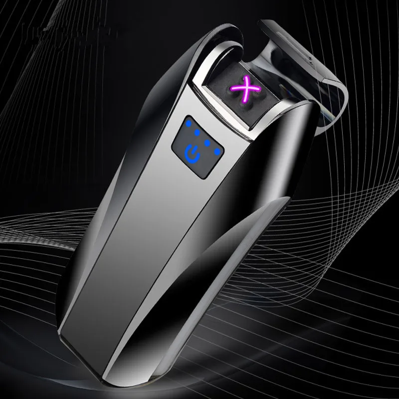 Новинка 2018 двухдуговая USB Зажигалка перезаряжаемая Электронная зажигалка LED