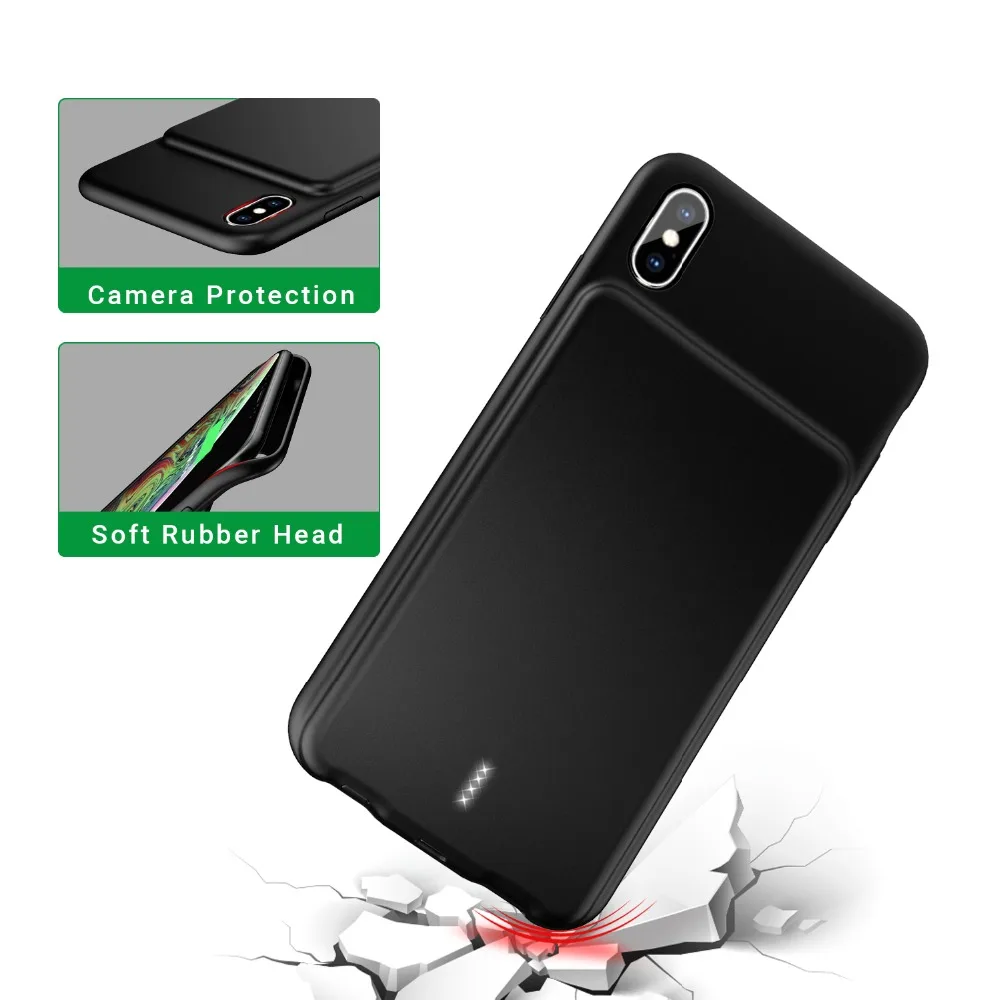 Для iphone XS Max чехол для зарядного устройства Смарт ультра-тонкий 5000 мАч Внешний