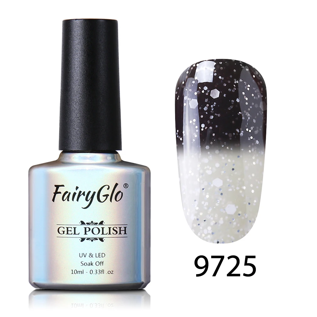FairyGlo 10 мл Снежный УФ-гель для ногтей меняющий температуру Гель-лак замачиваемый Полупостоянный лак для ногтей DIY Гель-лак - Цвет: 9725