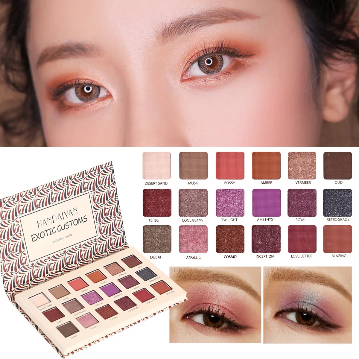 HANDAIYAN матовая блестящая Мерцающая палитра алмазная теней для век корейские тени