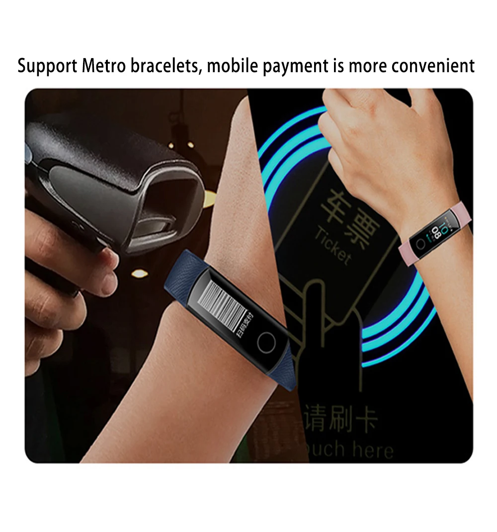 Huawei Honor Band 4 стандартная версия Смарт-Браслет Сенсорный 0,9" AMOLED цветной экран монитор сердечного ритма во время сна 5 атм водонепроницаемый