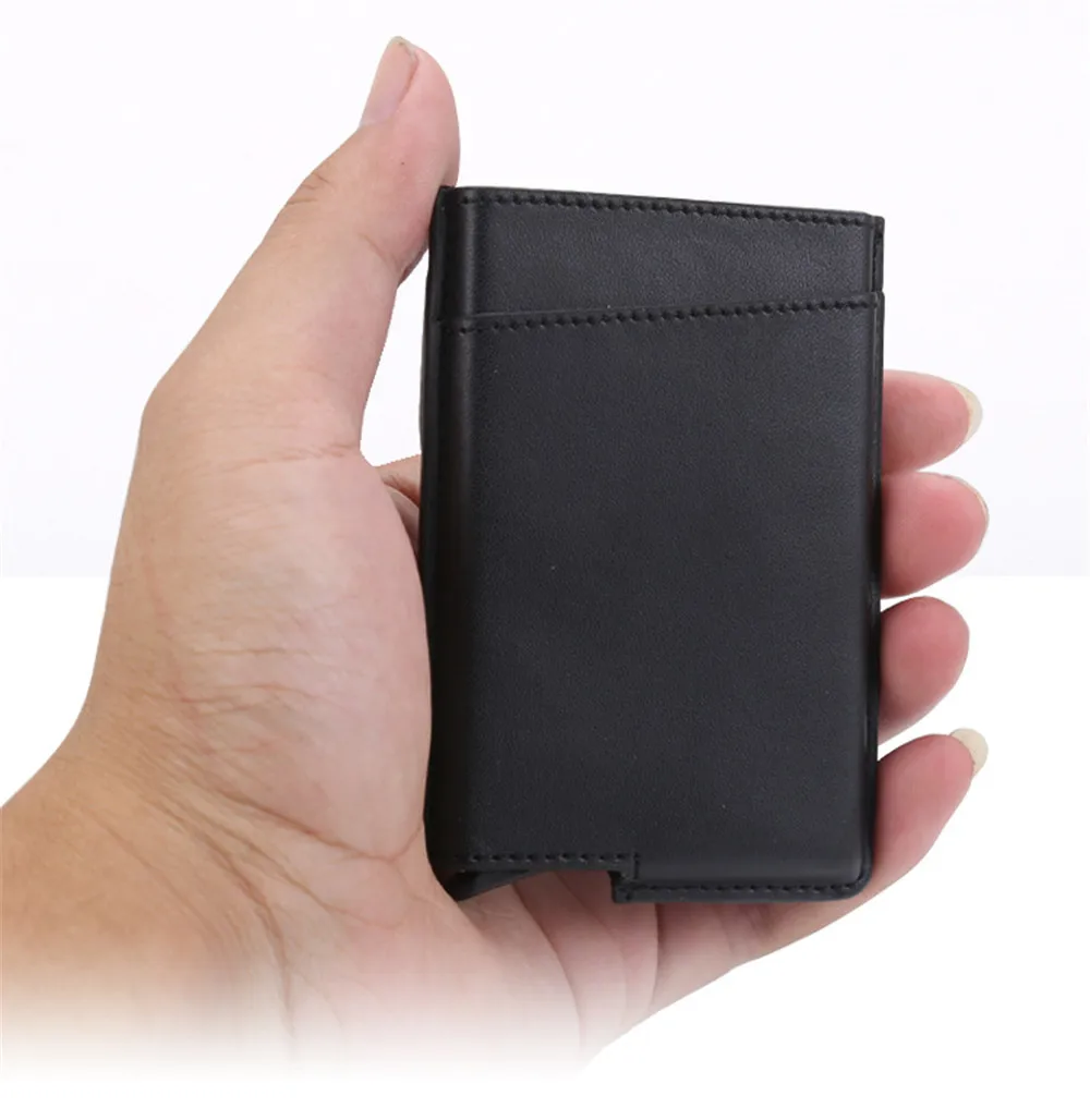 Черный металлический Анти Rfid кошелек кредитный id держатель для карт для мужчин и женщин бизнес визитница наличные Карты Карманный Чехол держатель кредитной карты