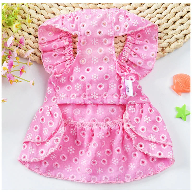 2019 Summer Small Dog Dress Comfortable Thin Pet Cat Puppy Floral Princess Chihuahua Clothes Cotton Skirt XS S M L XL | Дом и сад