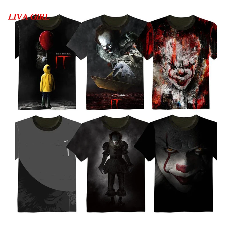 Новинка 2019 футболка из фильма оно клоун пеннивайз стивен кинг 1990 ужасы для