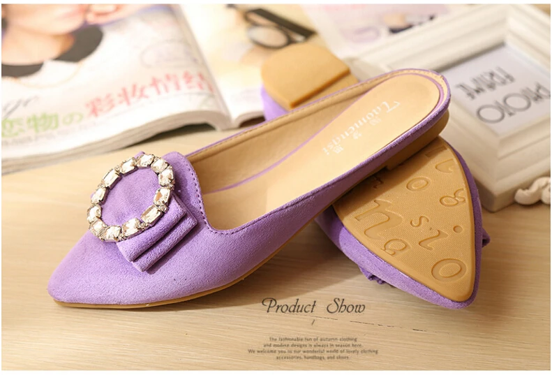 33-43 Big Yards For Women's Shoes Summer 2021 Diamond Cool Slippers Female Flat Baotou Lazy Leopard Slippers Single Shoes