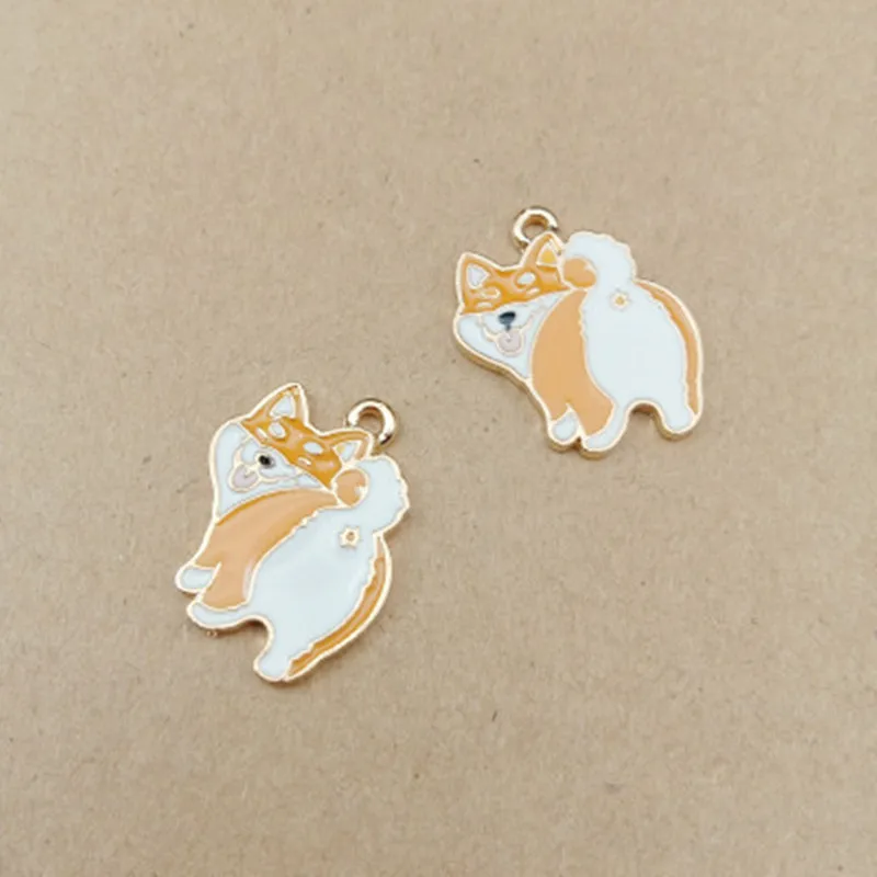 10 шт. Keji dog 22*25 мм эмалированные Подвески сплав Esmaltes капля масло DIY аксессуары