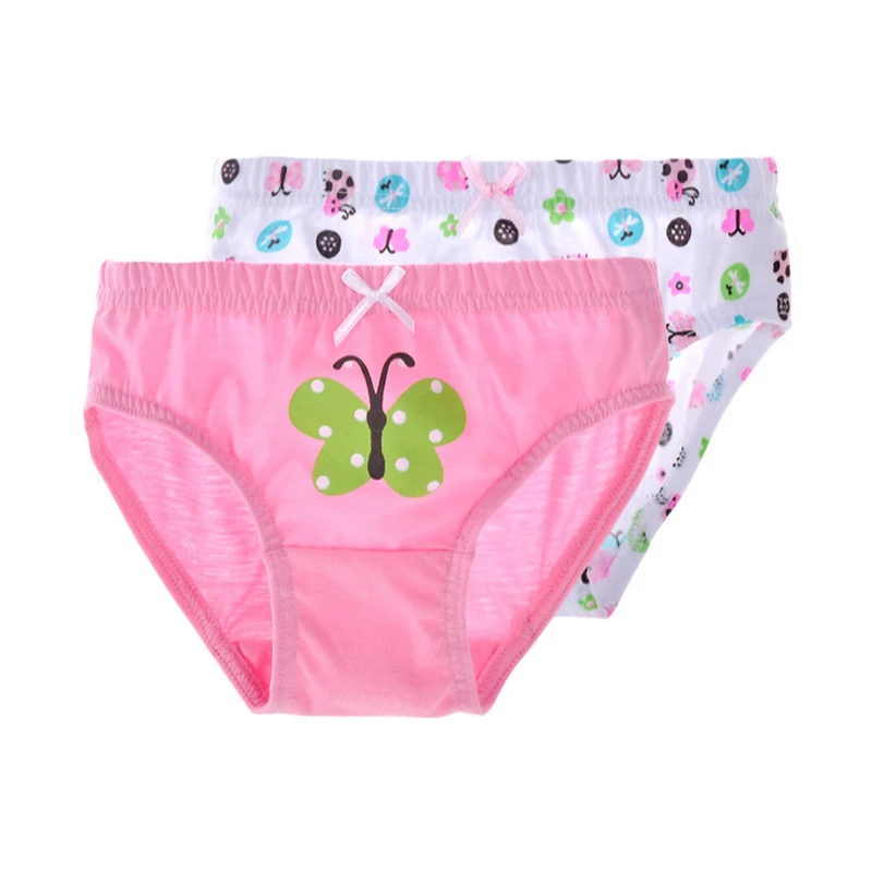 Нижнее белье для девочек 2 шт./лот 100% хлопковые короткие трусики детские