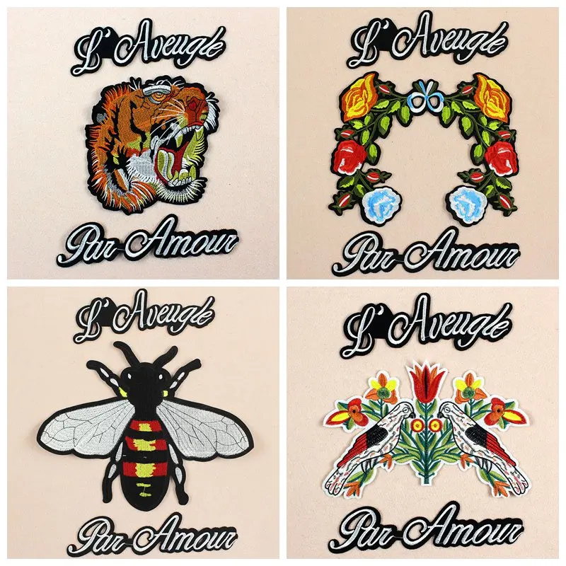 Нашивка с вышивкой Большой тигр нашивка аппликацией для вышивки флисовая куртка